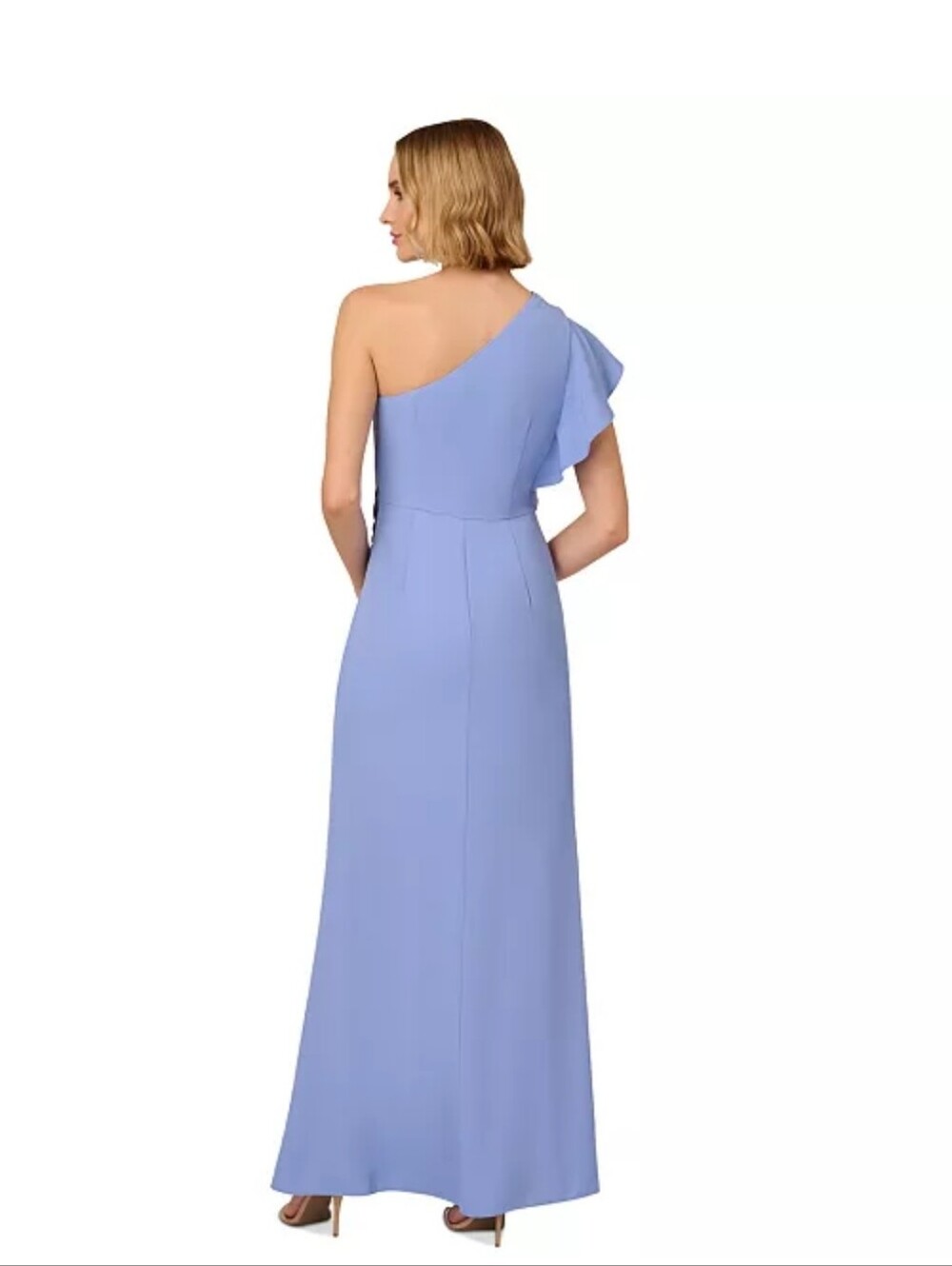 NWT Adrianna Papell One Shoulder Peri Cruise Blue Gown Dress Sz 10 $198 Party - Picture 2 of 11